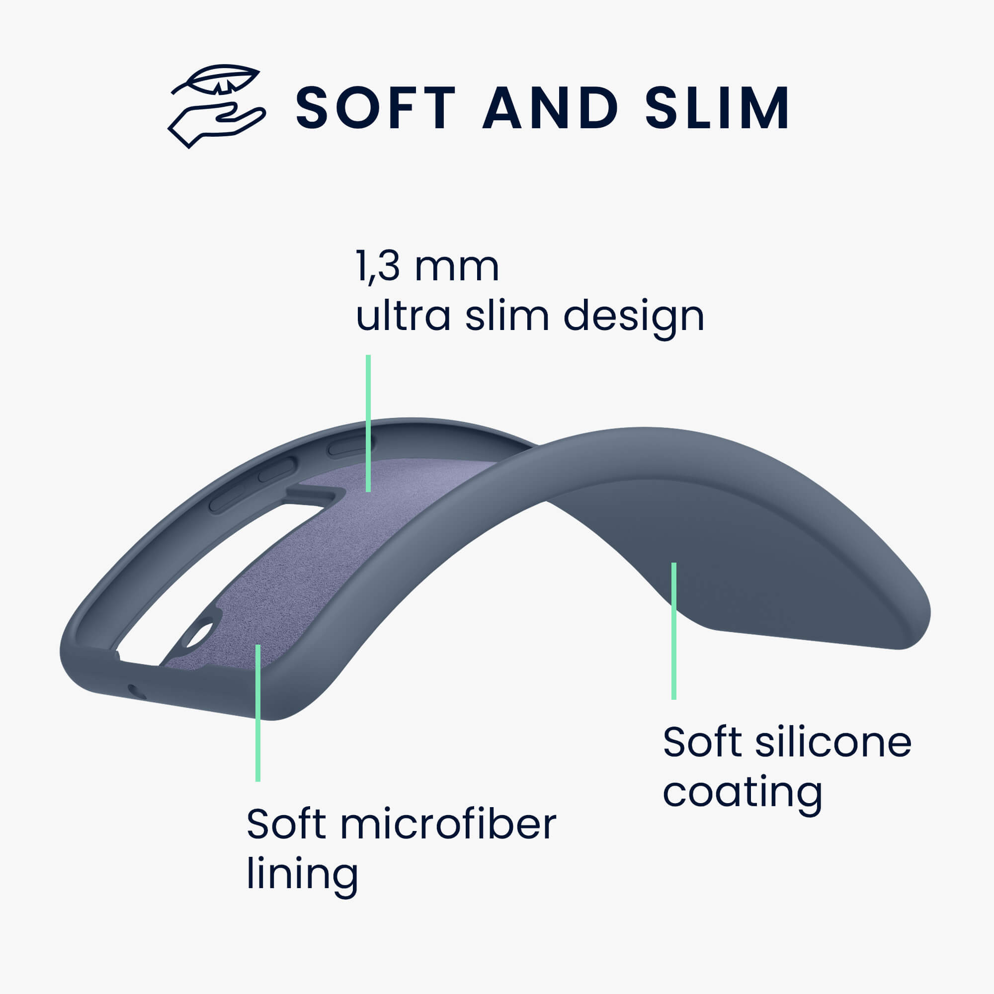 KW Samsung Galaxy S22 Θήκη Σιλικόνης Rubberized TPU - Slate Gray - 57568.202