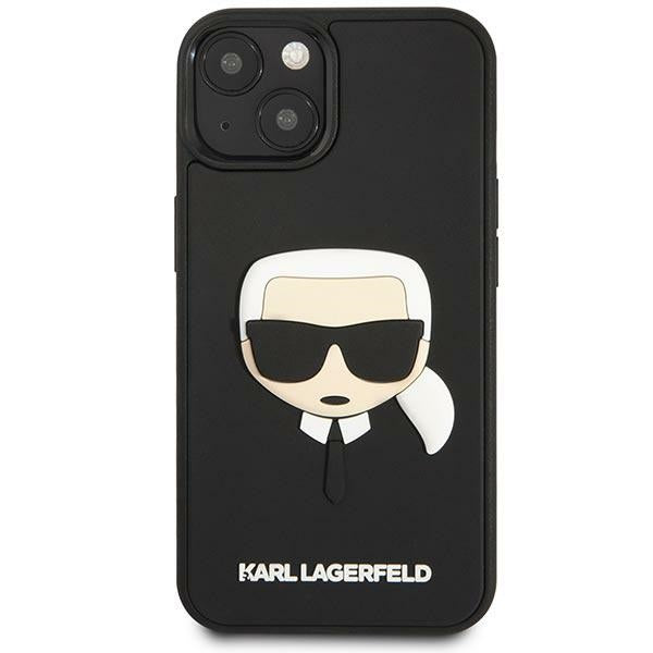 Karl Lagerfeld iPhone 14 Plus - 3D Rubber Karl's Head Σκληρή Θήκη με Πλαίσιο Σιλικόνης - Black - KLHCP14MKH3DBK