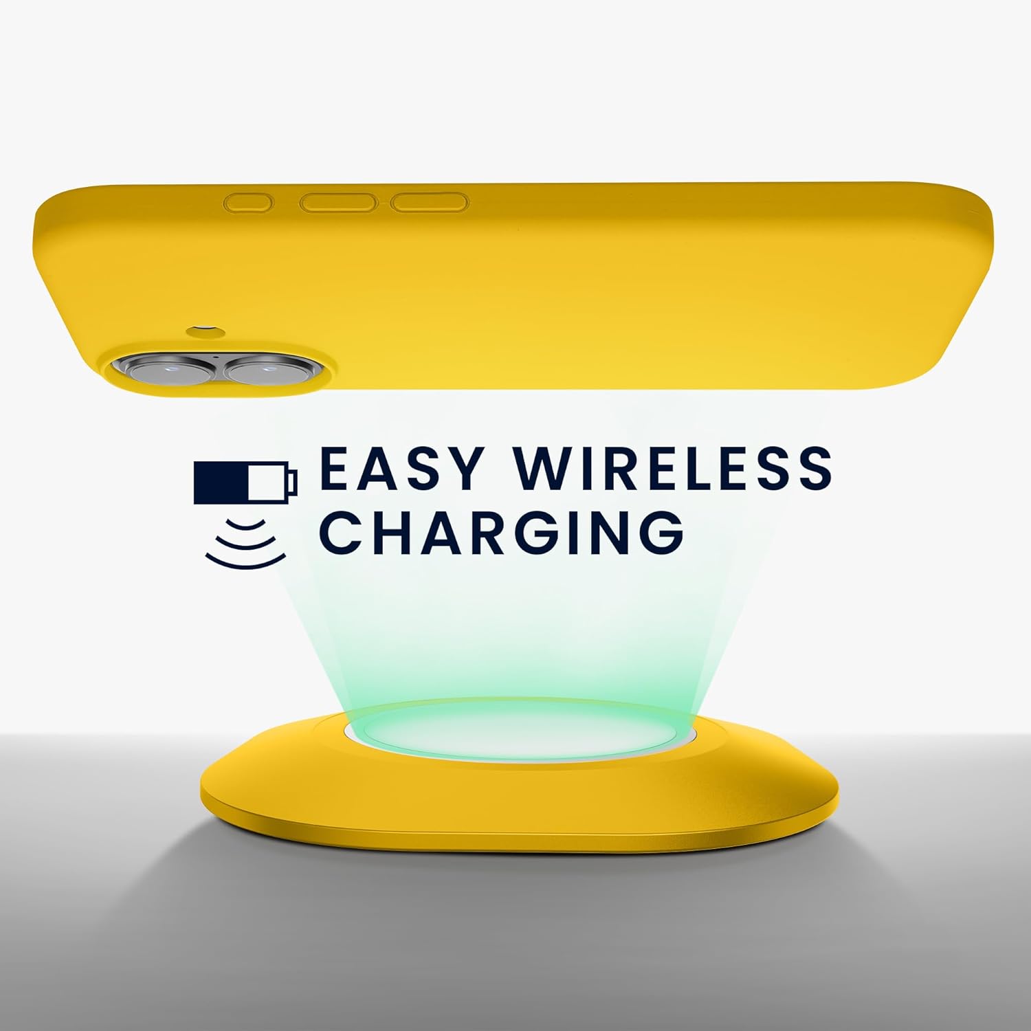 KW iPhone 16 Plus Θήκη Σιλικόνης Rubberized TPU - Bright Yellow