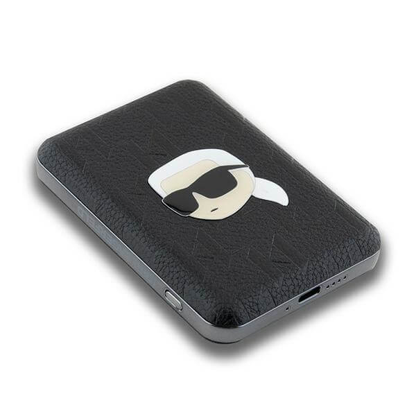Karl Lagerfeld PowerBank - MagSafe Karl Head Pin - 5000 mAh - Black - KLPB5FPGKSKIHK