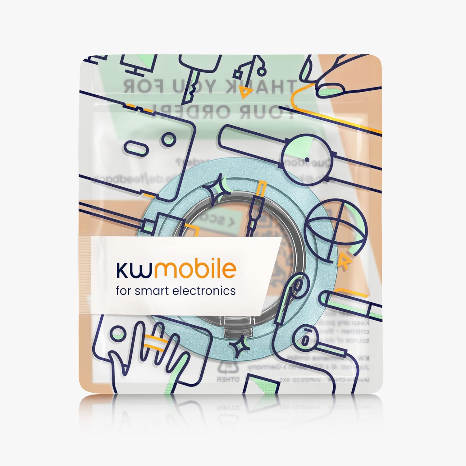 KW Μαγνητικό Δαχτυλίδι Συγκράτησης / Βάση Στήριξης Κινητού Συμβατό με MagSafe - Light Blue - 61319.23