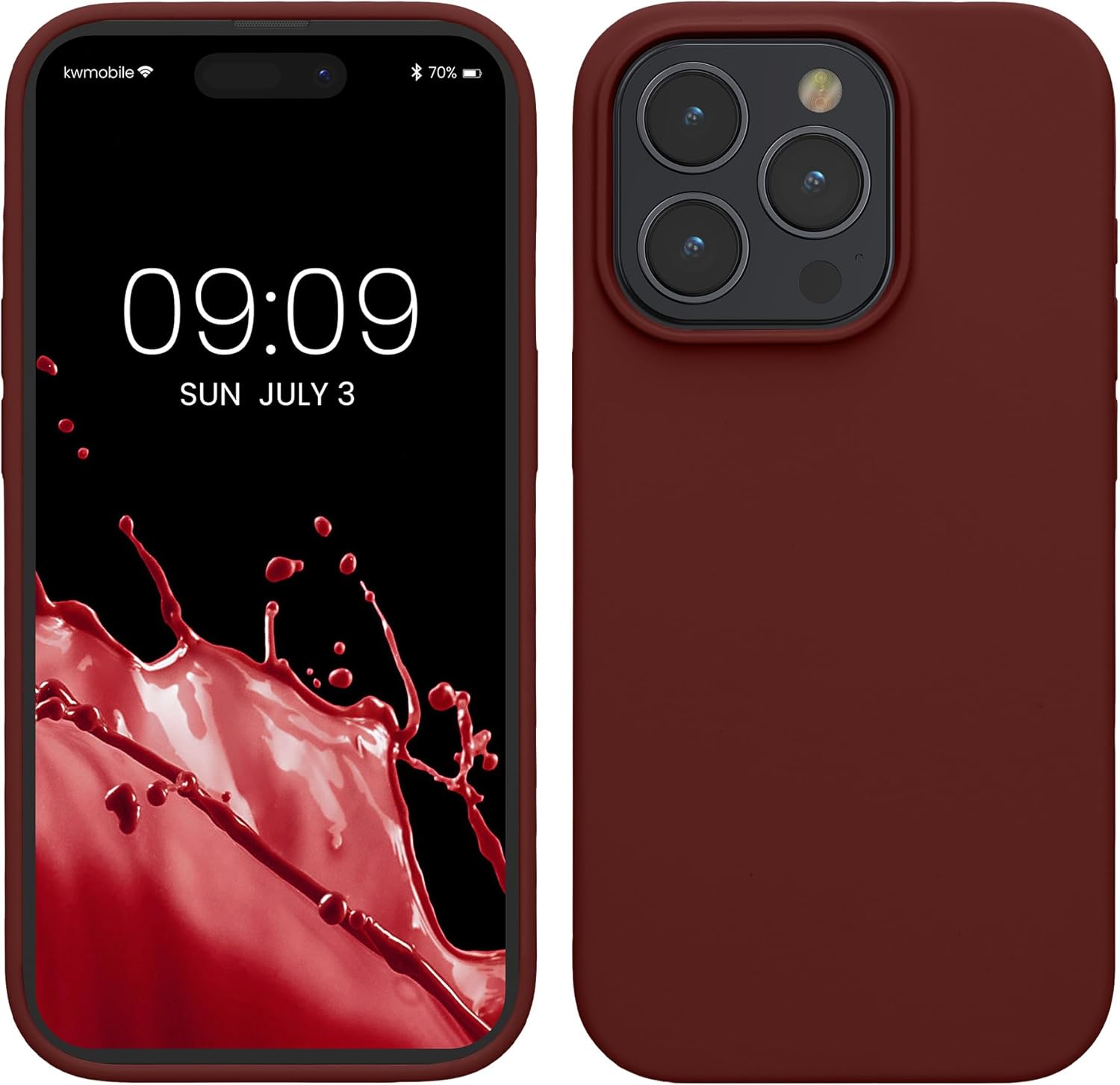 KW iPhone 15 Pro Max Θήκη Σιλικόνης Rubberized TPU - Tawny Red