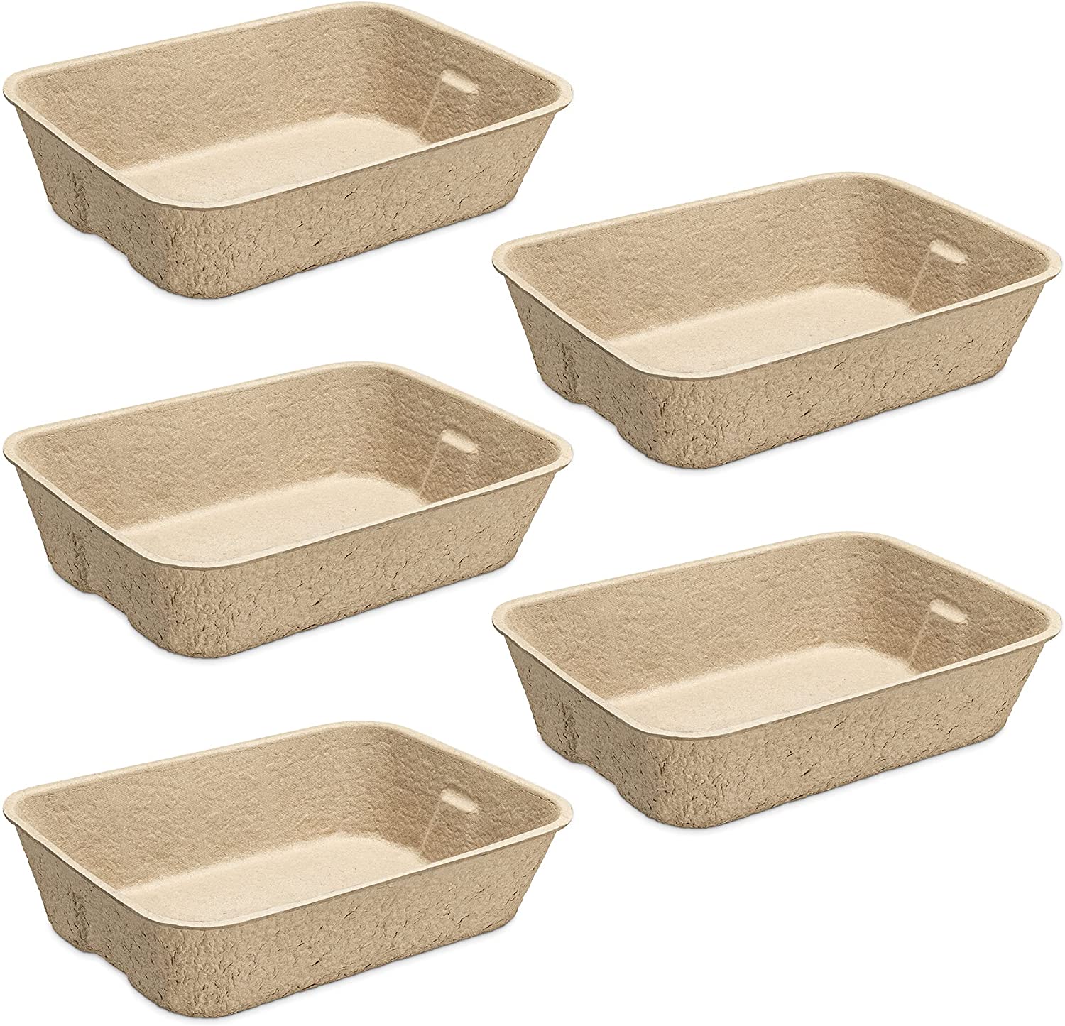 Navaris Cat Toilet Box Paper Bowl - Δίσκος Απορριμμάτων για Γάτες - 5 Τεμάχια - Brown - 54043.05