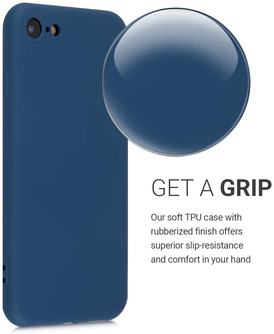 KW iPhone SE 2022 / SE 2020 / 7 / 8 Θήκη Σιλικόνης Rubberized TPU - Dark Blue - 49979.17