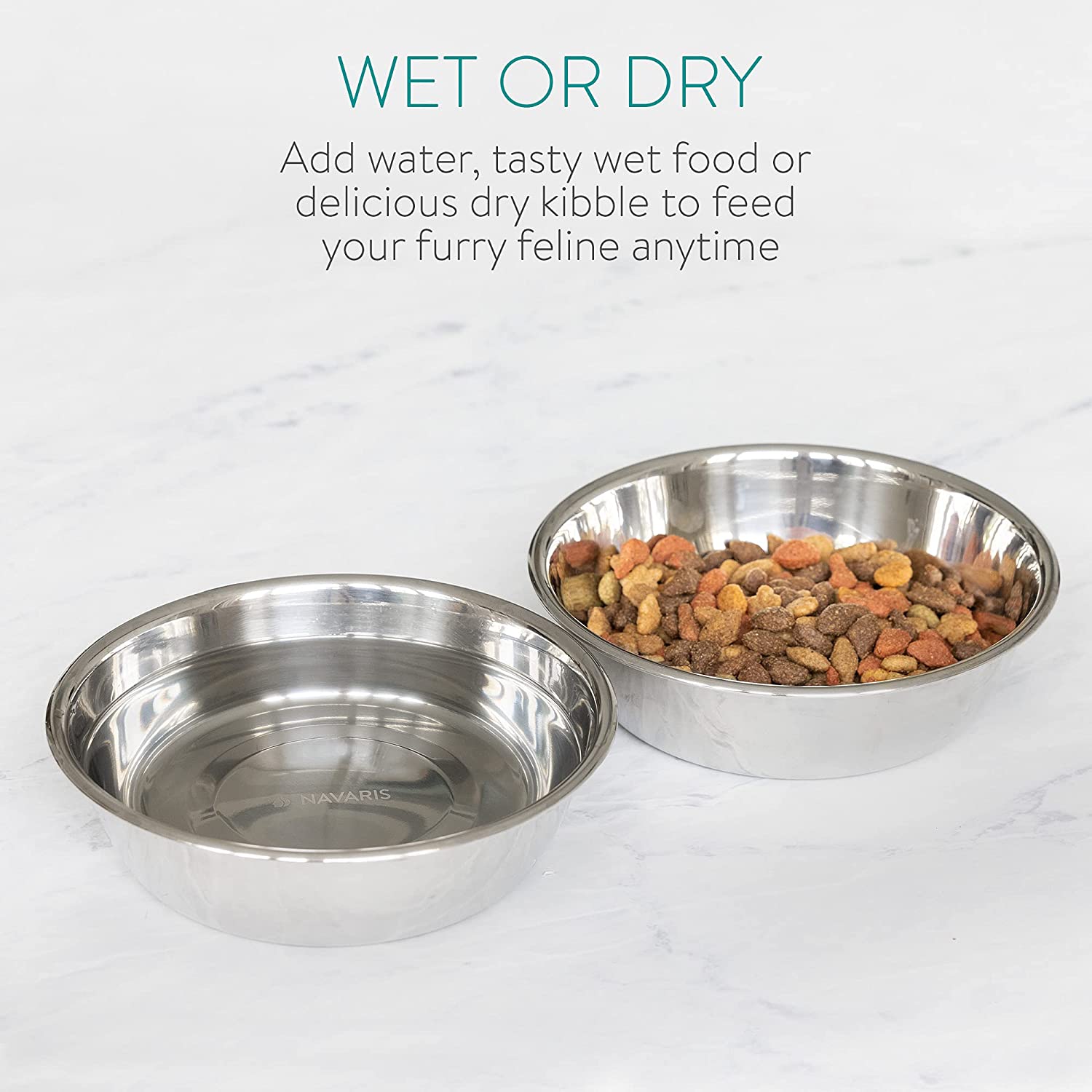 Navaris Raised Pet Bowls Stand - Ανυψωμένα Μπολ Φαγητού με Ξύλινη Βάση για Κατοικίδια - 350 ml - Wood - 54135.2