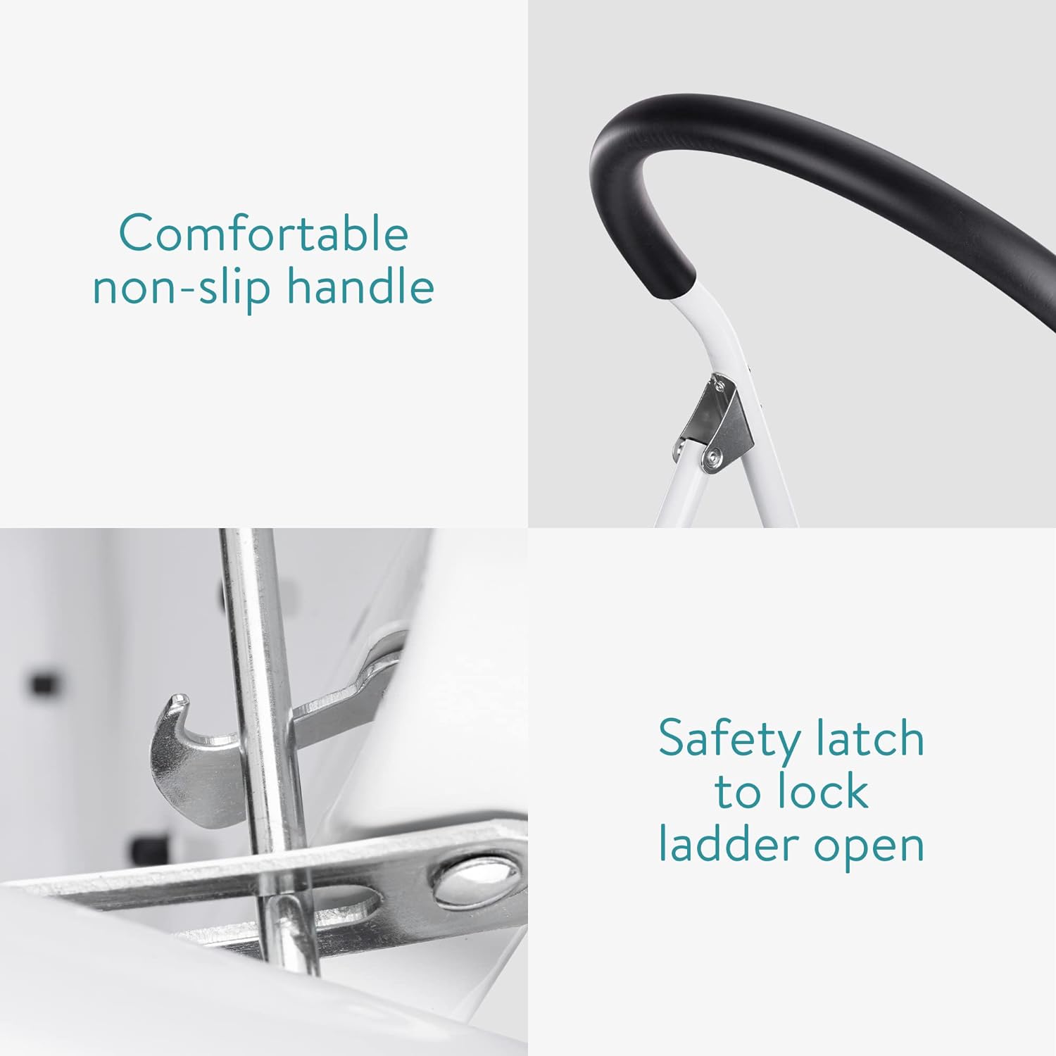 Navaris Αναδιπλούμενη Σκάλα με 2 Αντιολισθητικά Σκαλοπάτια - White - 58081.01.01