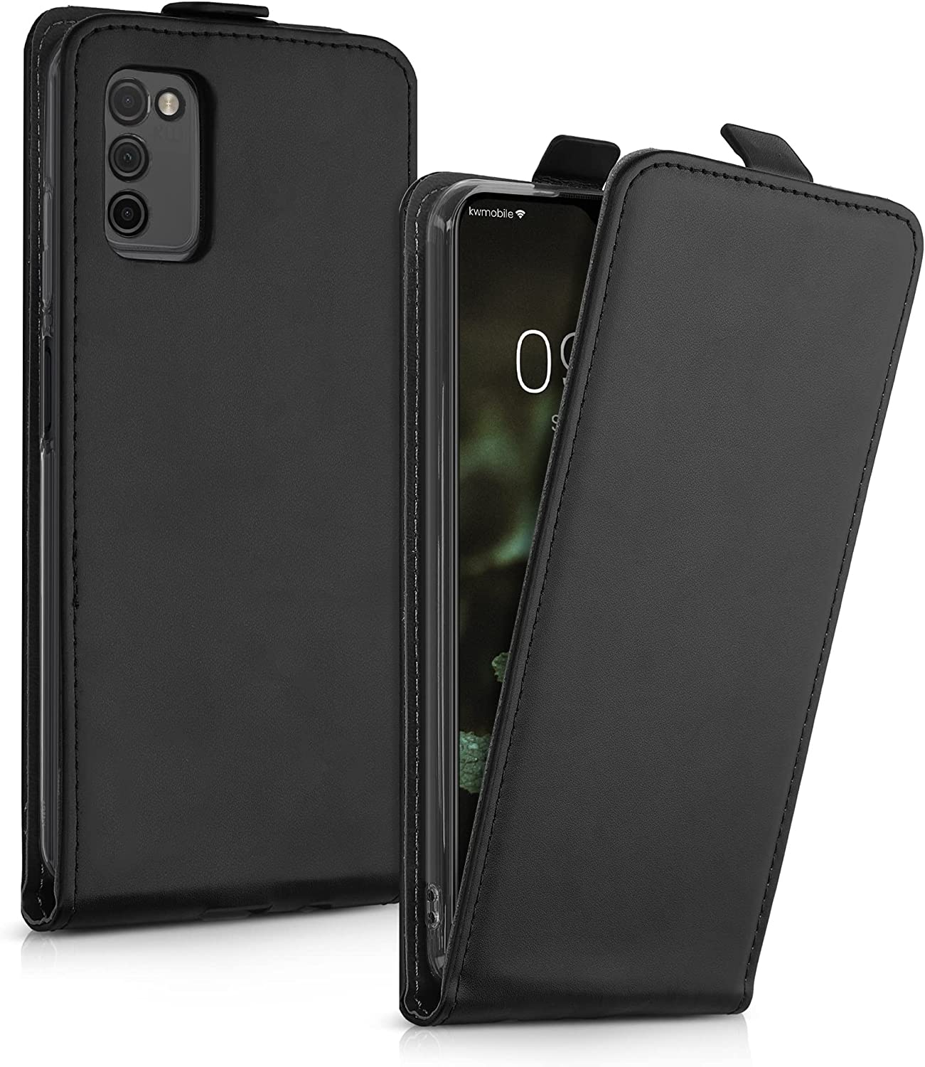 KW Samsung Galaxy A03s Θήκη Δερματίνη Flip - Black - 56520.01