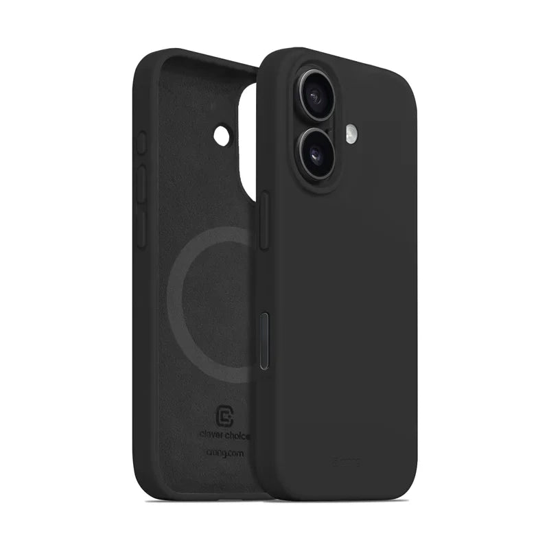 Crong iPhone 16 Color Cover Magnetic - Θήκη Σιλικόνης με MagSafe - Black