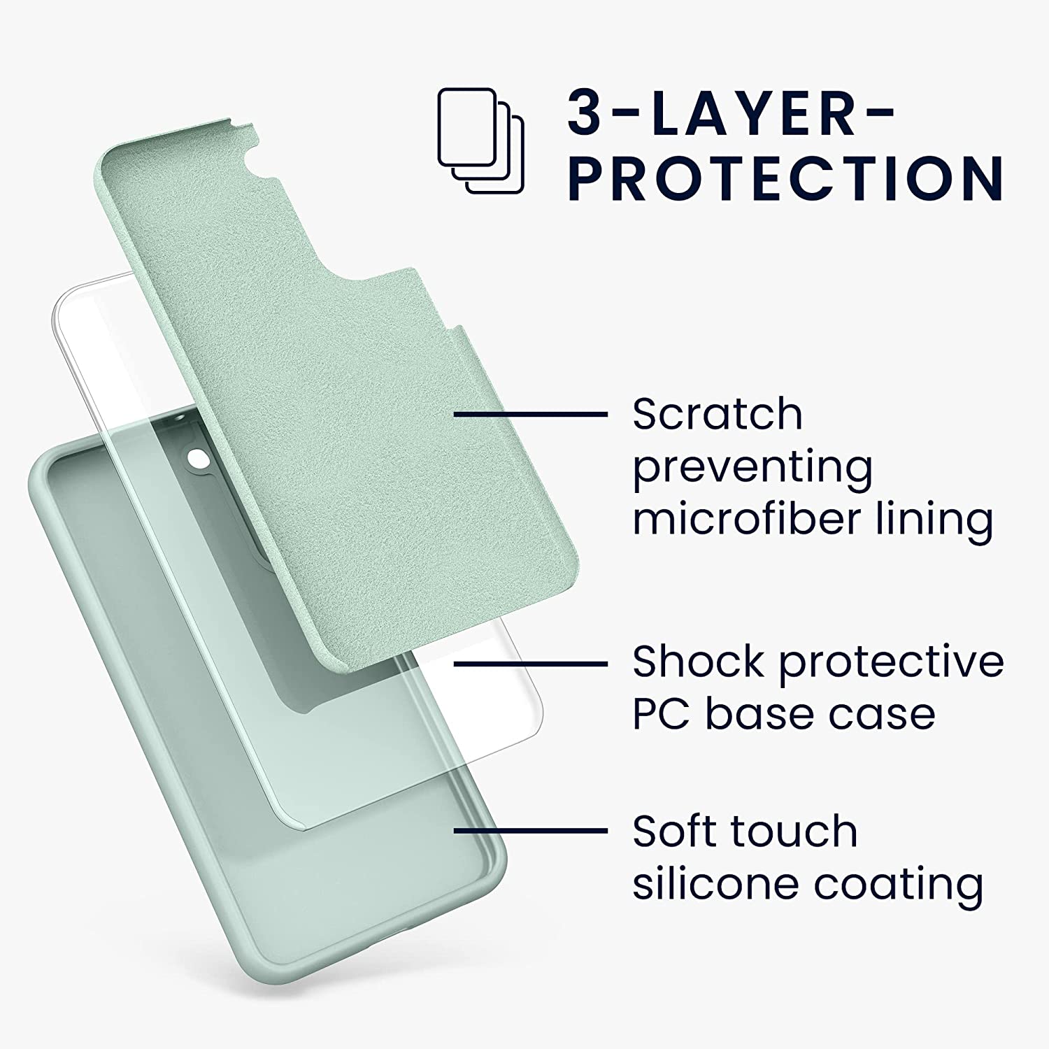 KW Samsung Galaxy S22 Plus Θήκη Σιλικόνης Rubberized TPU - Frosty Mint - 56761.200