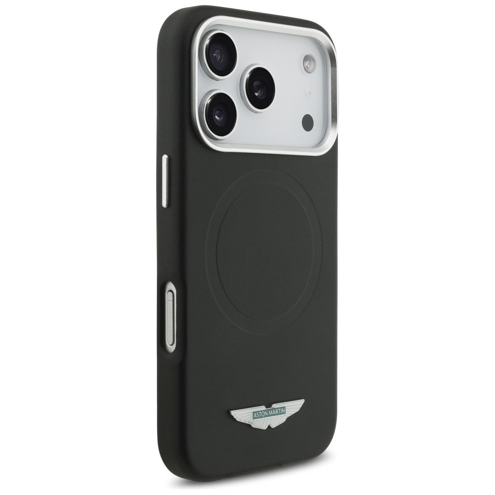 Aston Martin iPhone 17 Pro - Σκληρή Θήκη με Πλαίσιο Σιλικόνης - HC FW Logo MagSafe - Black