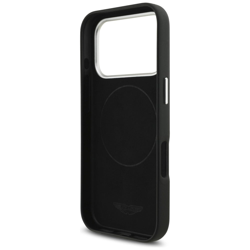Aston Martin iPhone 17 Pro - Σκληρή Θήκη με Πλαίσιο Σιλικόνης - HC FW Logo MagSafe - Black