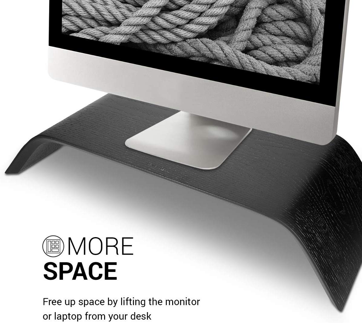 Kalibri Computer Monitor Wood Stand Βάση Στήριξης Οθόνης από Ξύλο - Black Oak - 39070.01