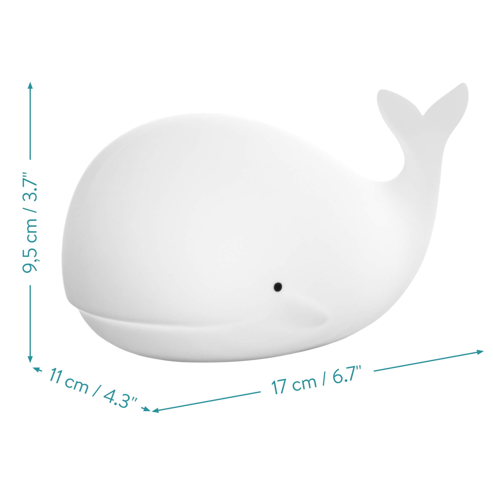 Navaris LED Night Light RGB - Παιδικό Νυχτερινό Φως με Αλλαγή Χρωμάτων - Design Whale - White - 55004.02.02