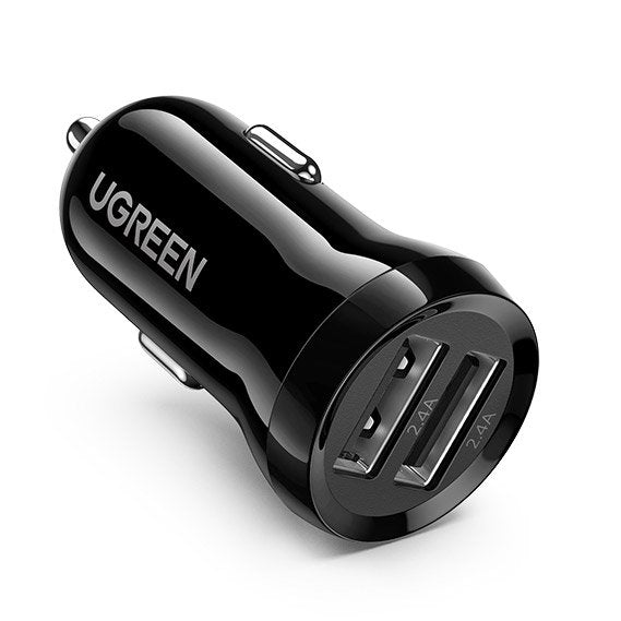 Ugreen Φορτιστής Αυτοκινήτου 4.8A 24W με Δύο Θύρες USB - Black