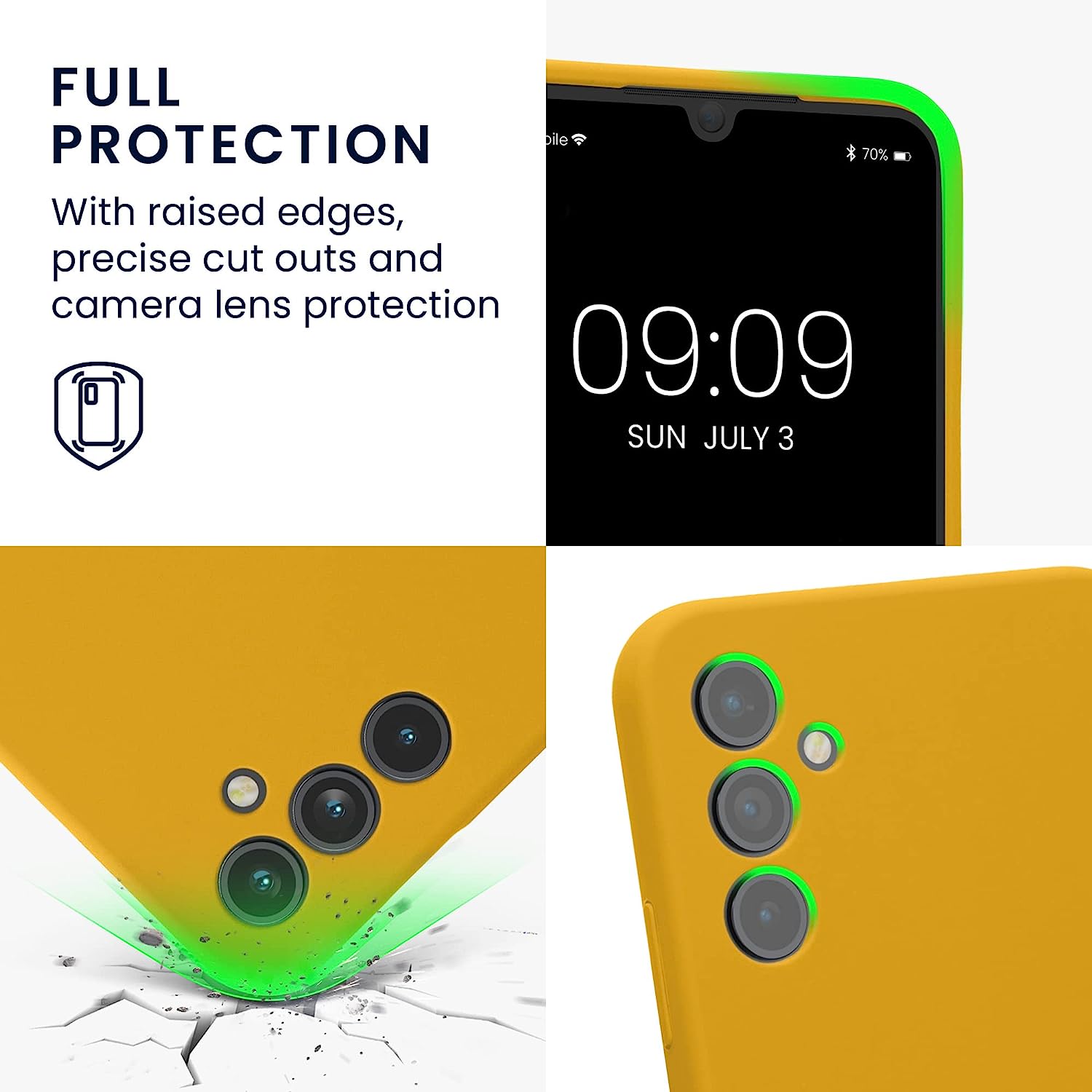 KW Samsung Galaxy A34 5G Θήκη Σιλικόνης Rubber TPU - Honey Yellow - 60807.143