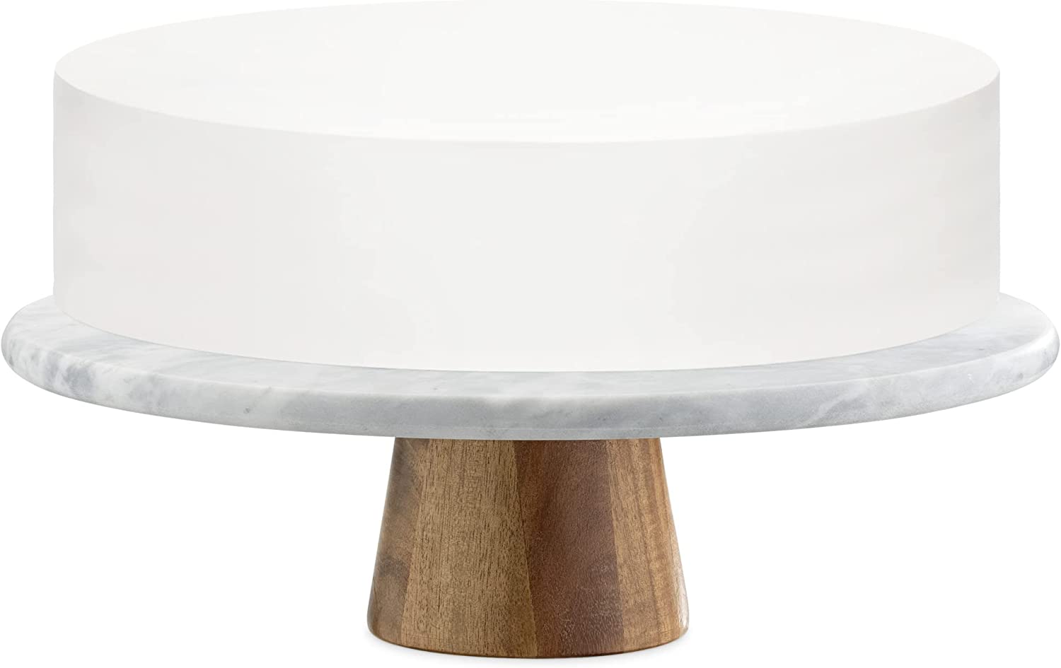 Navaris Περιστρεφόμενη Τουρτιέρα από Mάρμαρο και Βάση από Ακακία - Natural / ‎White - 57830.01
