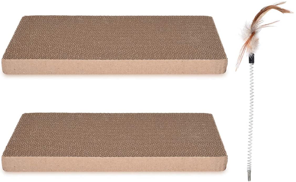 Navaris Cat Scratching Board Replacement Set - Σετ με 2 Scratch Boards για Ονυχοδρόμιο Γάτας - XXL - 40.8 x 23.3 x 3 cm - Brown - 46754.03