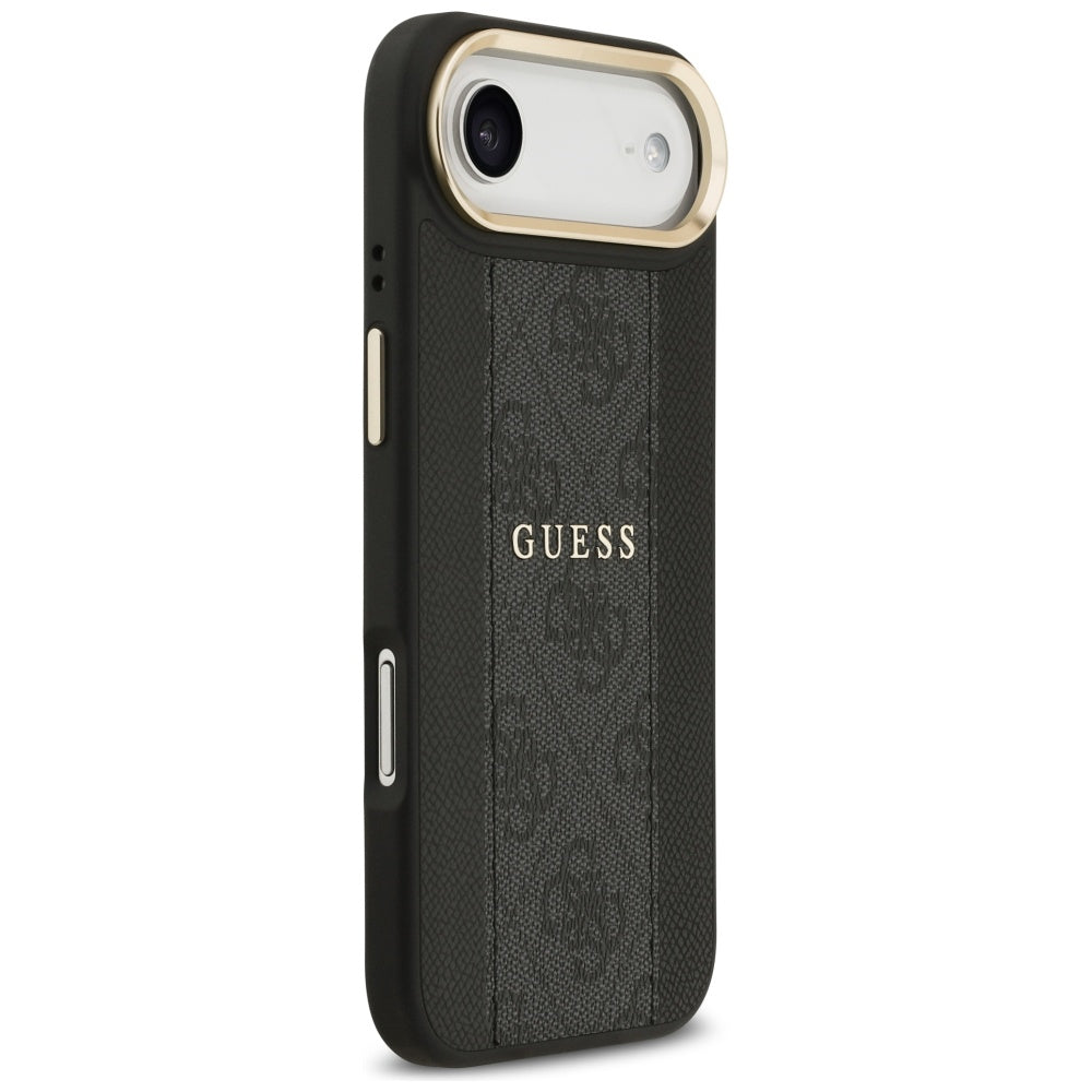Guess iPhone Air - 4G Stripe MagSafe - Θήκη με Επένδυση Συνθετικού Δέρματος - Black - GUHMP17MPG4SEMCK