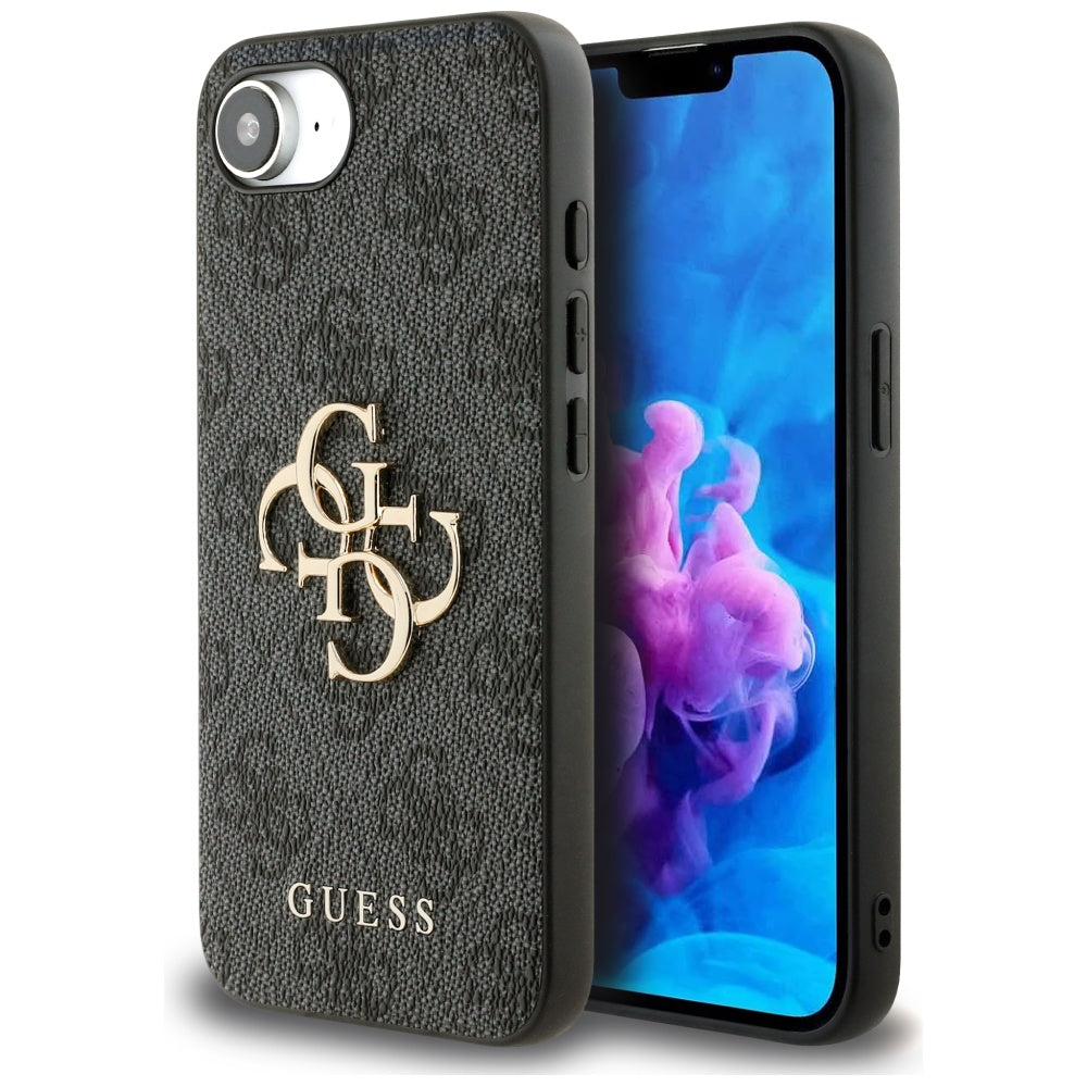 Guess iPhone 16e - 4G Big Logo - Θήκη με Επένδυση Συνθετικού Δέρματος - Black - GUHCPSE44GMGGR