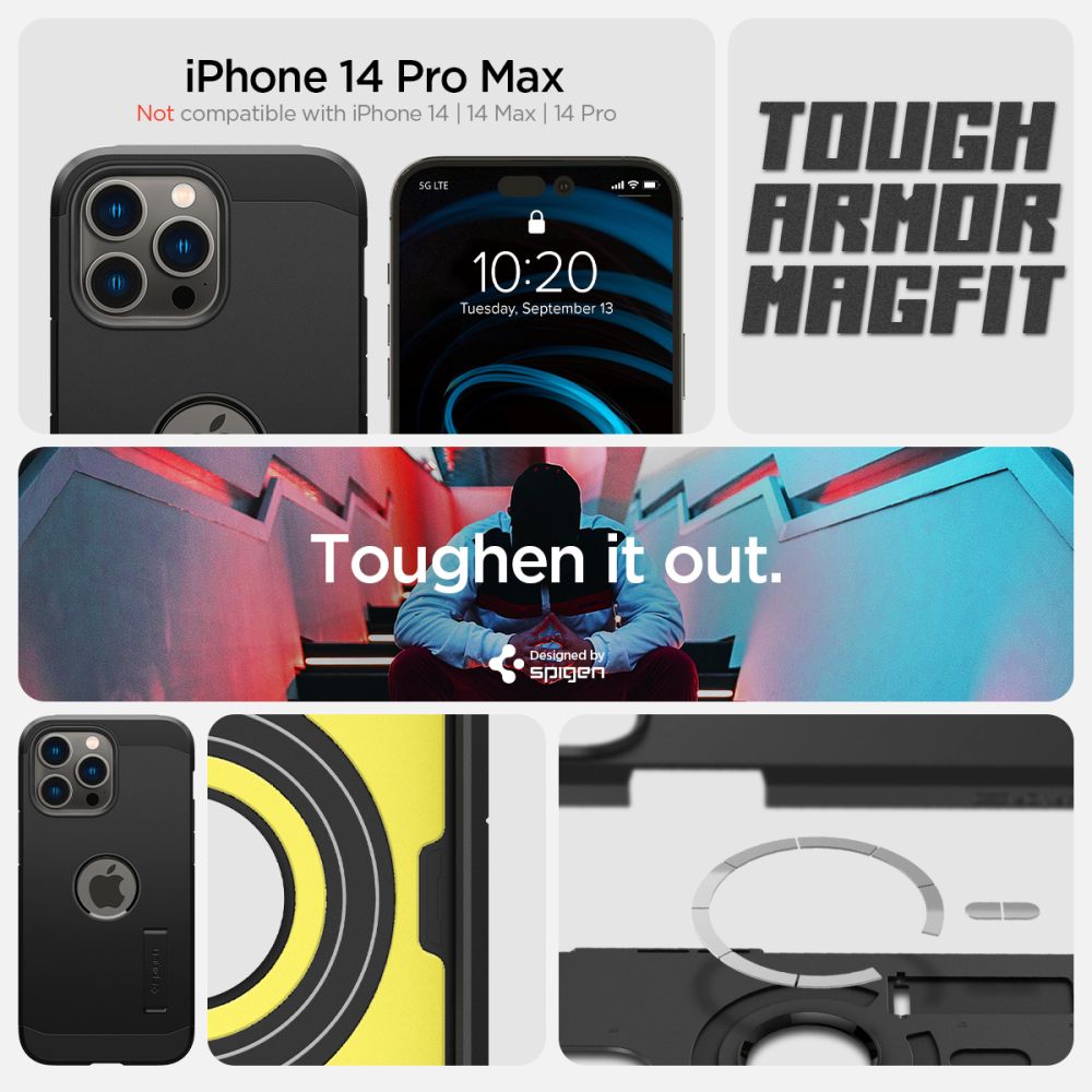 Spigen iPhone 14 Pro Max Tough Armor Mag Σκληρή Θήκη με MagSafe - Black