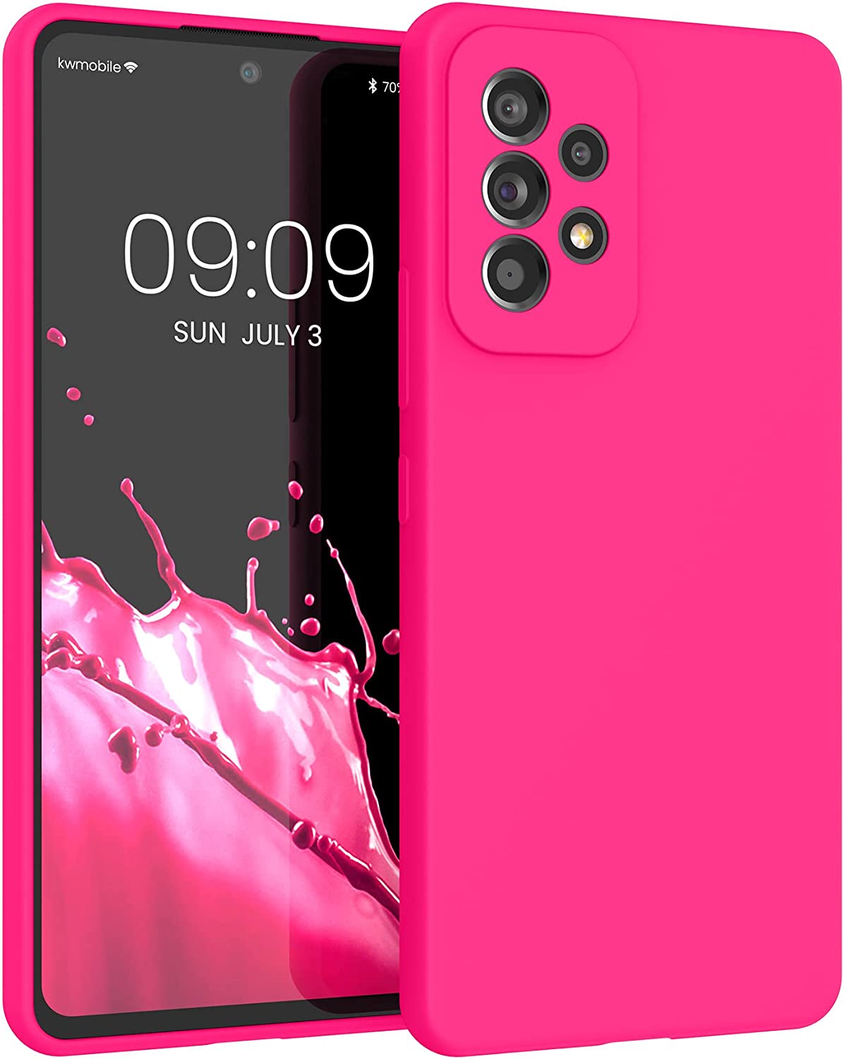 KW Samsung Galaxy A53 5G Θήκη Σιλικόνης Rubber TPU - Neon Pink - 57835.77