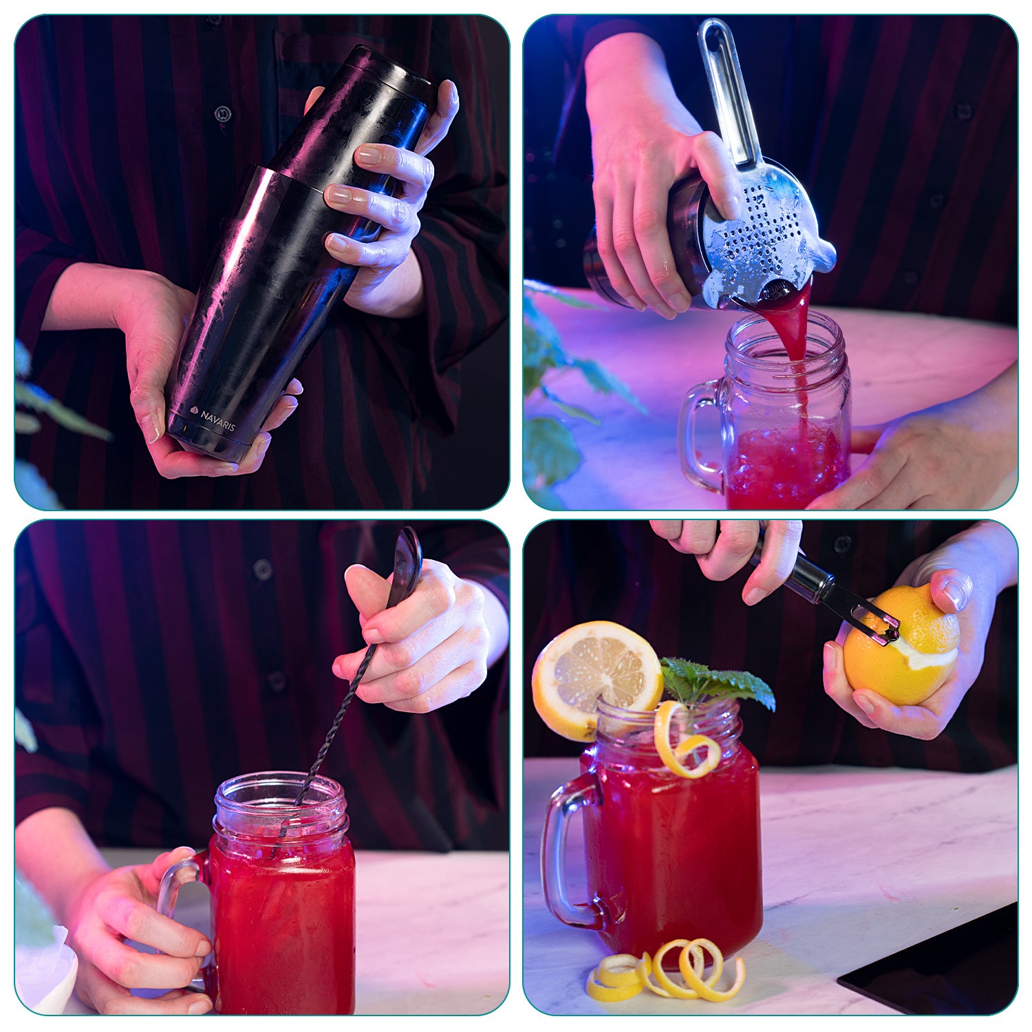 Navaris Σετ 11 Τεμαχίων για Cocktail - Stainless Steel - 49860.11.01