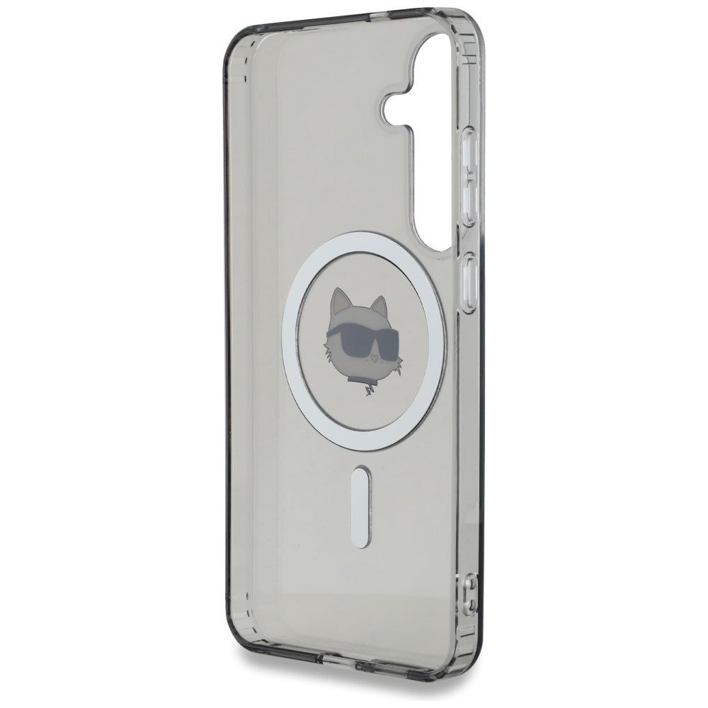 Karl Lagerfeld Samsung Galaxy S25 Plus - Button Choupette Head Printed Logo - MagSafe Σκληρή Θήκη με Πλαίσιο Σιλικόνης - Black - KLHMS25MHLSCHK