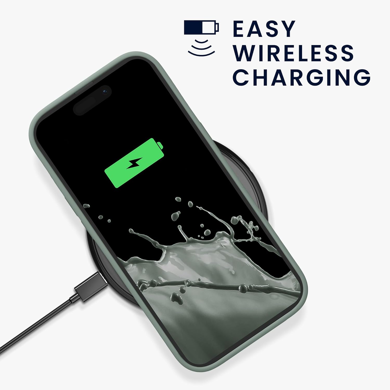 KW iPhone 15 Pro Θήκη Σιλικόνης Rubberized TPU - Rainwashed Green