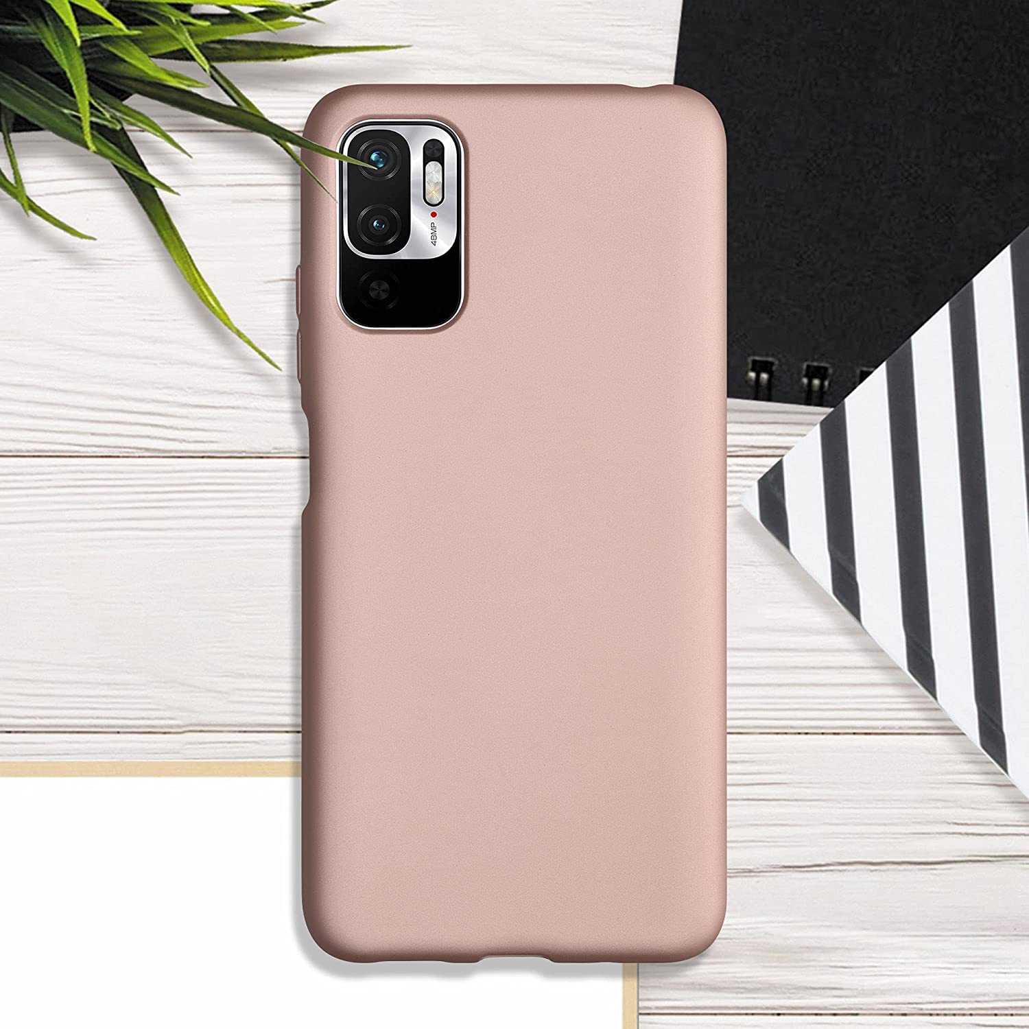 KW Xiaomi Redmi Note 10 5G / Poco M3 Pro 5G Θήκη Σιλικόνης TPU - Metallic Rose Gold - 54949.31