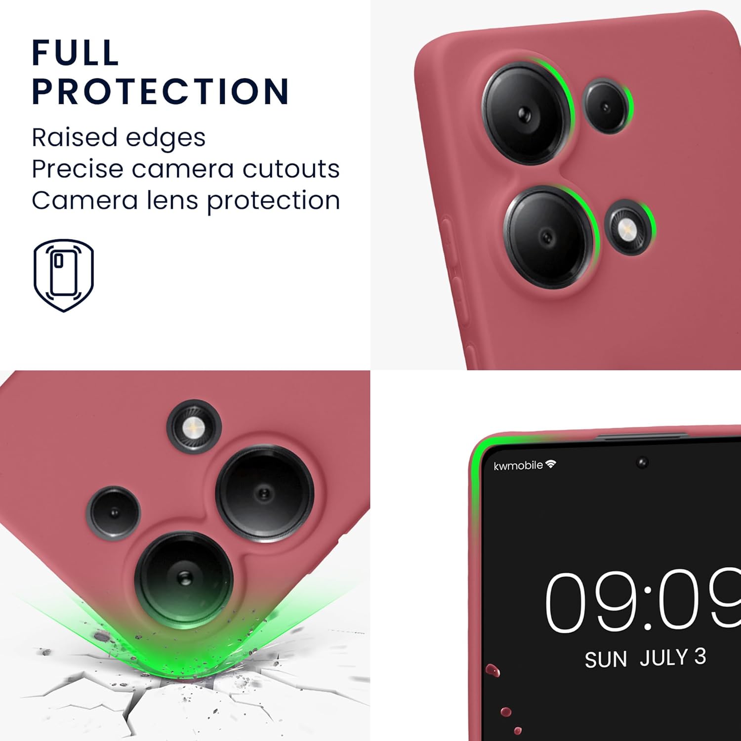 KW Xiaomi Redmi Note 13 Pro 4G Θήκη Σιλικόνης TPU - Dark Rose