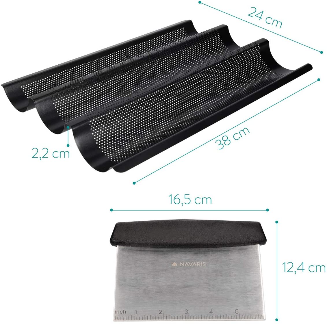 Navaris Φόρμα Ψησίματος Ψωμιού με Ξύστρα Ζύμης - Black - 44750.01