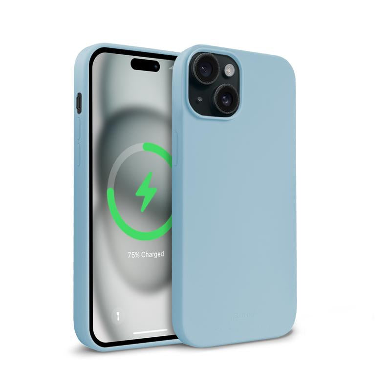 Crong iPhone 15 Color Cover Magnetic - Θήκη Σιλικόνης με MagSafe - Blue
