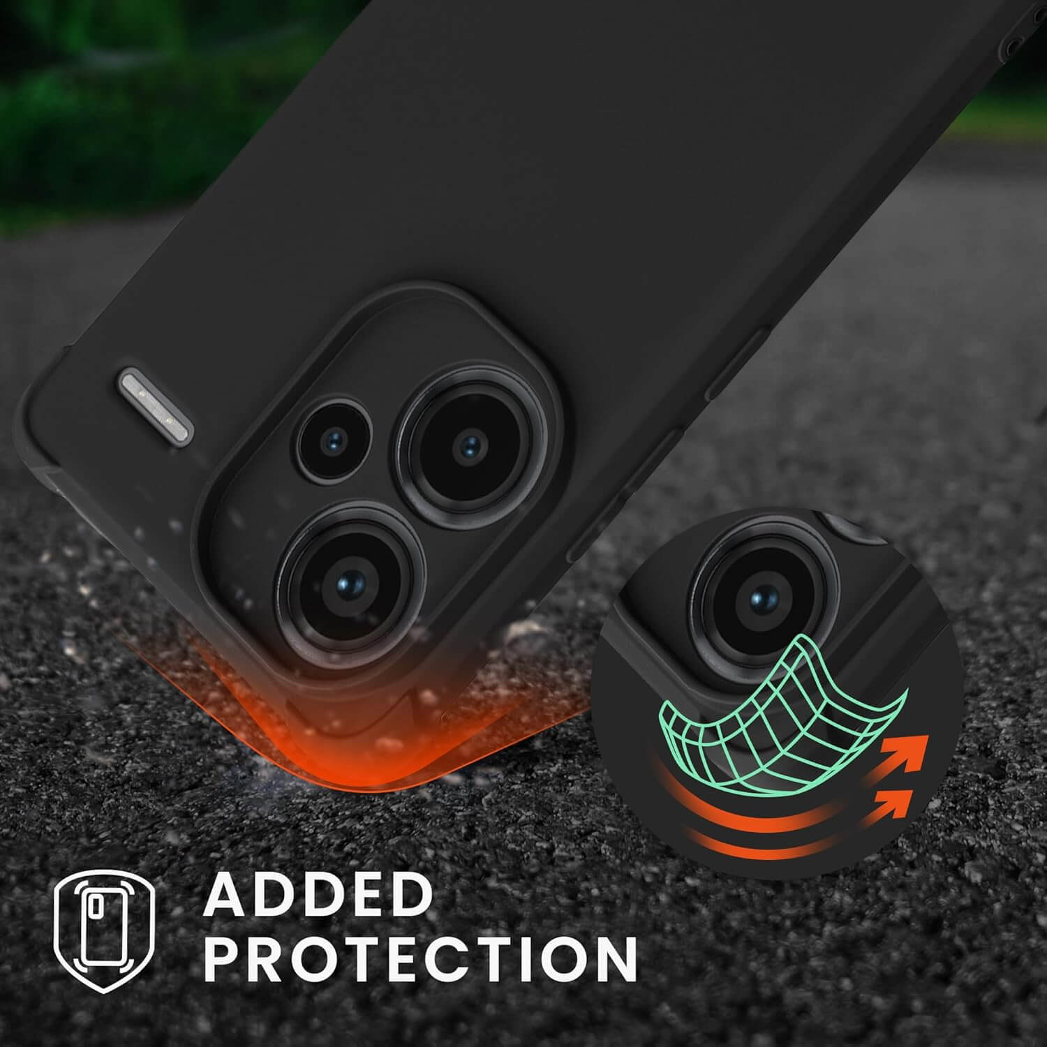 KW Xiaomi Redmi Note 13 Pro+ 5G Θήκη Σιλικόνης TPU με Λουράκι - Black