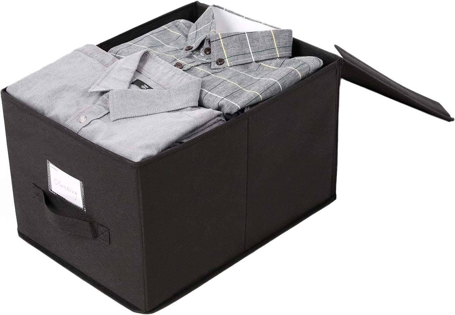 Songmics Σετ με 3 Κουτιά Αποθήκευσης με Καπάκι και Χερούλια - Black - RFB03H