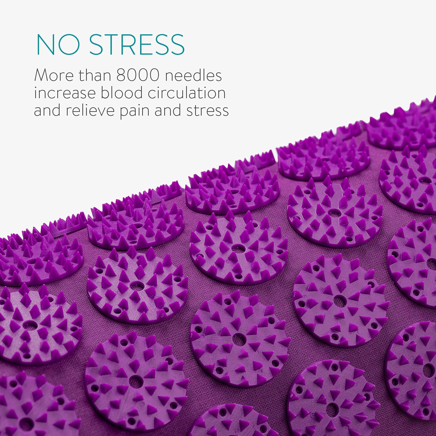 Navaris 2-in-1 Acupressure Mat and Pillow Set Σετ 2 σε 1 Χαλάκι και Μαξιλάρι Μασάζ - Purple - 52759.26.26