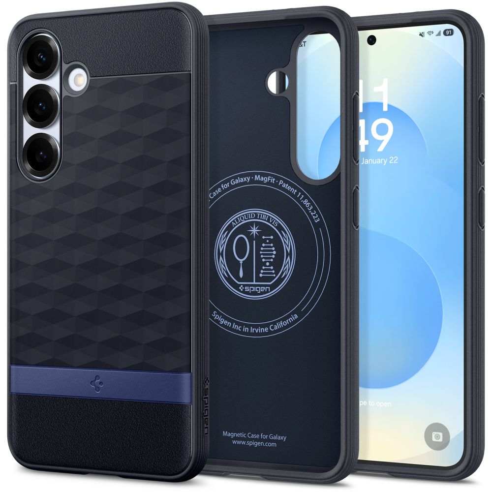 Spigen Samsung Galaxy S25 Plus - Parallax Mag Θήκη Σιλικόνης με Σκληρό Πλαίσιο και MagSafe - Navy Violet