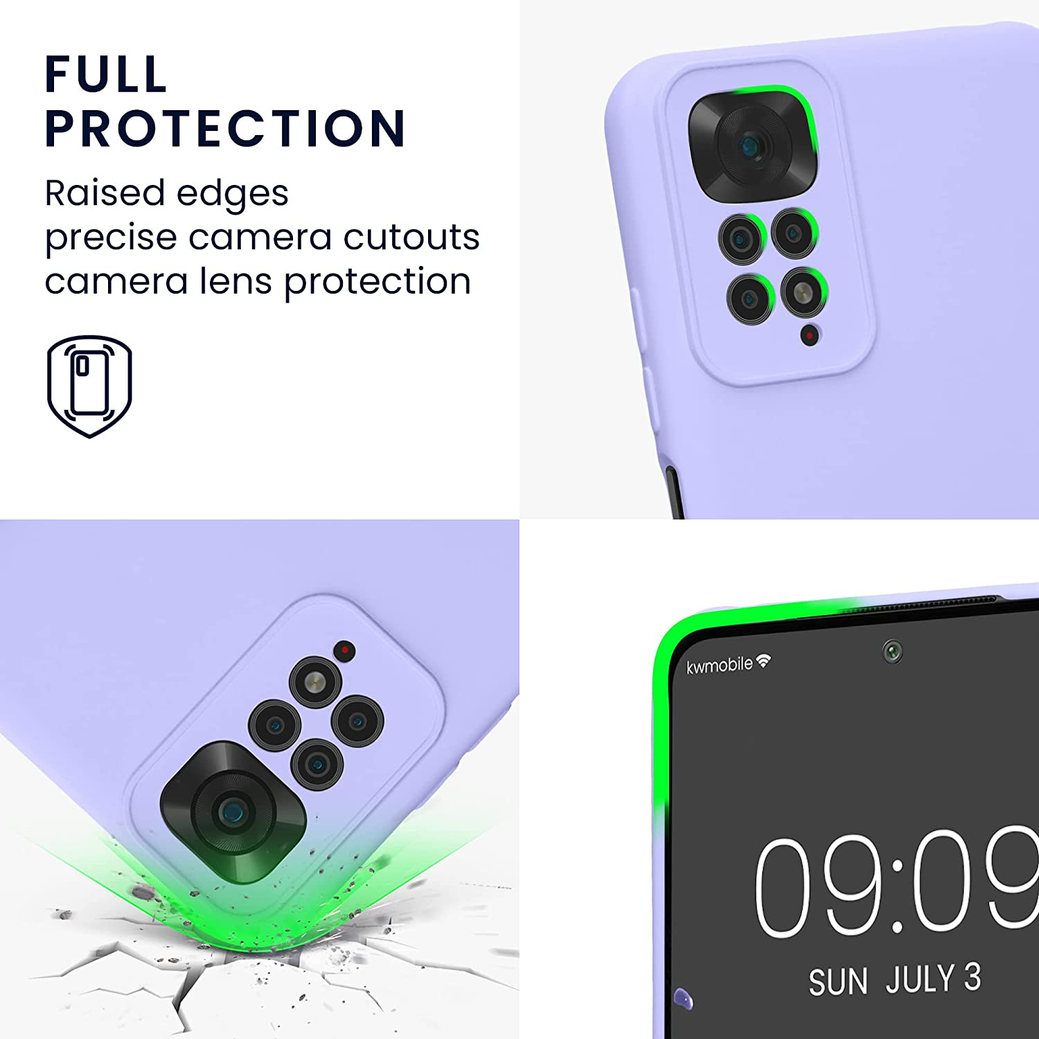 KW Xiaomi Redmi Note 11 / Redmi Note 11S Θήκη Σιλικόνης Rubber TPU - Light Lavender - 57918.139