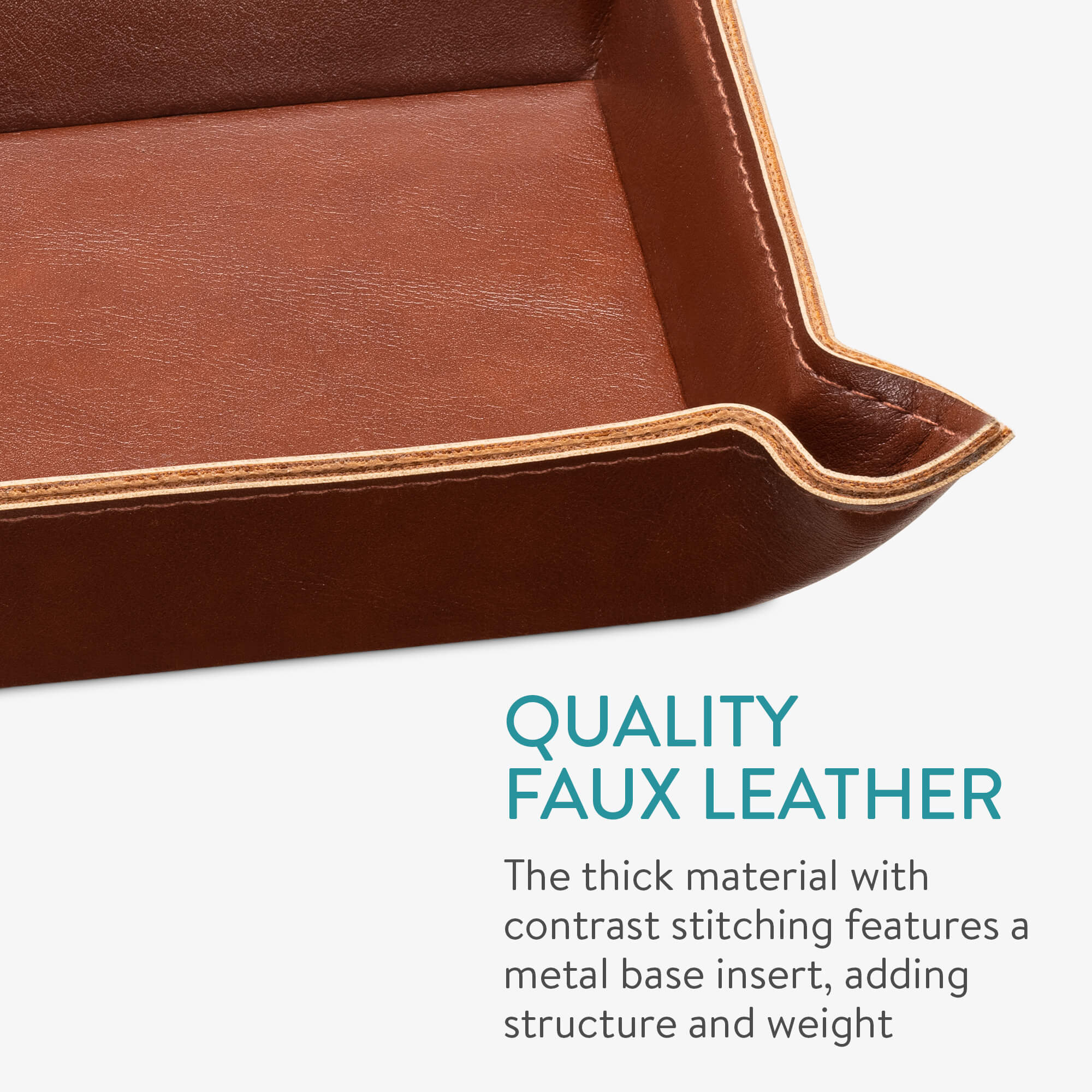 Navaris Σετ με 2 Δίσκους Αποθήκευσης από Δερματίνη - Light Brown / Dark Brown - 53480.02.05