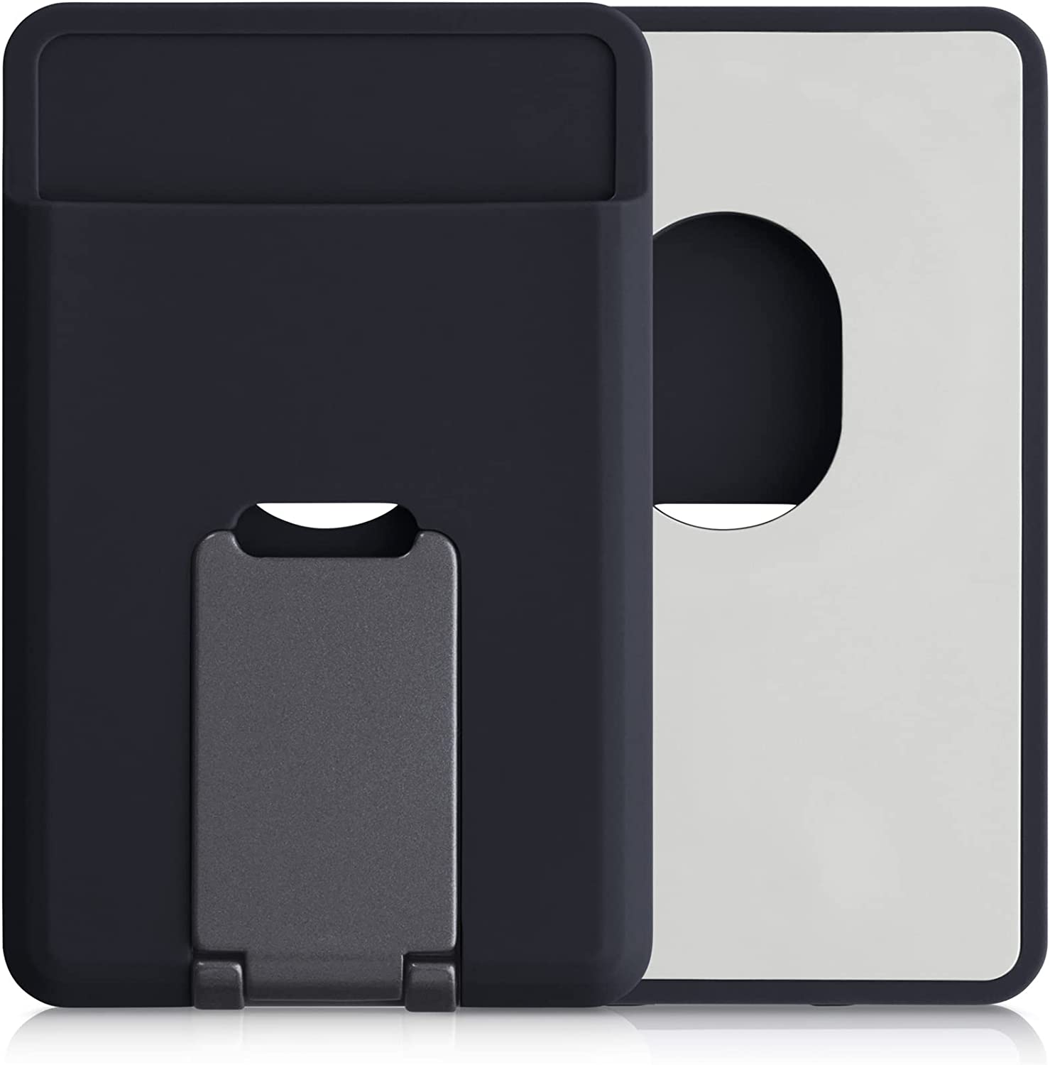 KW iPhone Μαγνητική Θήκη από Σιλικόνη για Πιστωτικές Κάρτες με Stand - Dark Blue - 58791.17