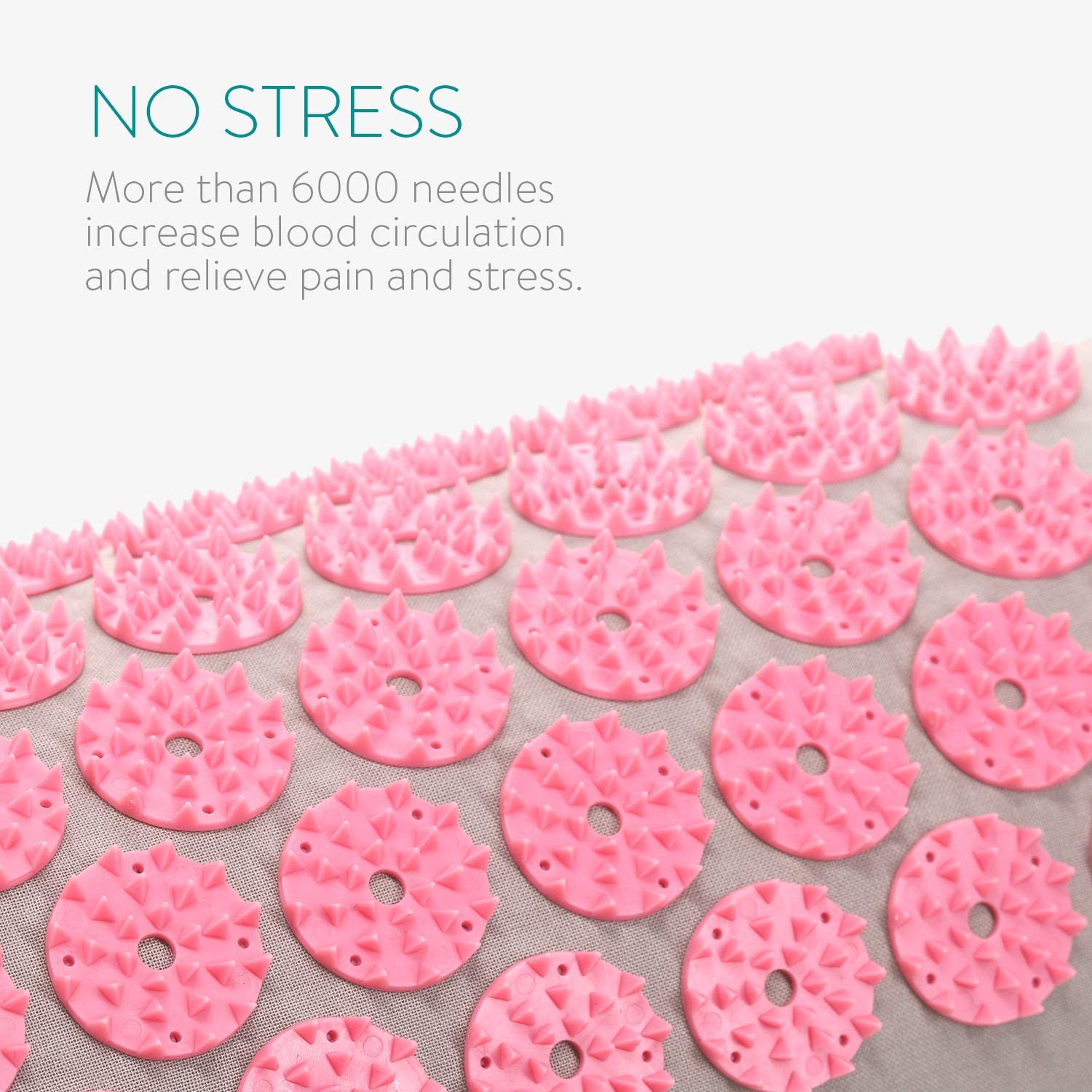 Navaris 2-in-1 Acupressure Mat and Pillow Set Σετ 2 σε 1 Χαλάκι και Μαξιλάρι Μασάζ - Grey / Pink - 43899.22