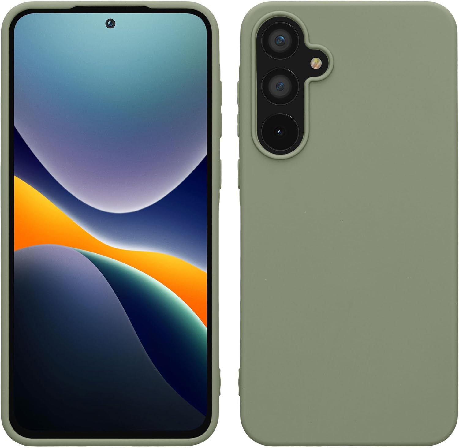 KW Samsung Galaxy A55 5G Λεπτή Θήκη Σιλικόνης TPU - Grey Green