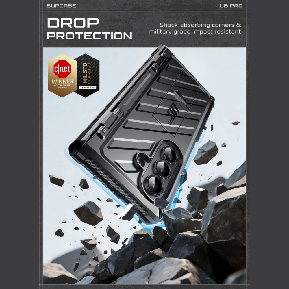 Supcase Samsung Galaxy Z Fold7 - Unicorn Beetle Pro - Σκληρή Θήκη με Προστασία Οθόνης και Stand - Black