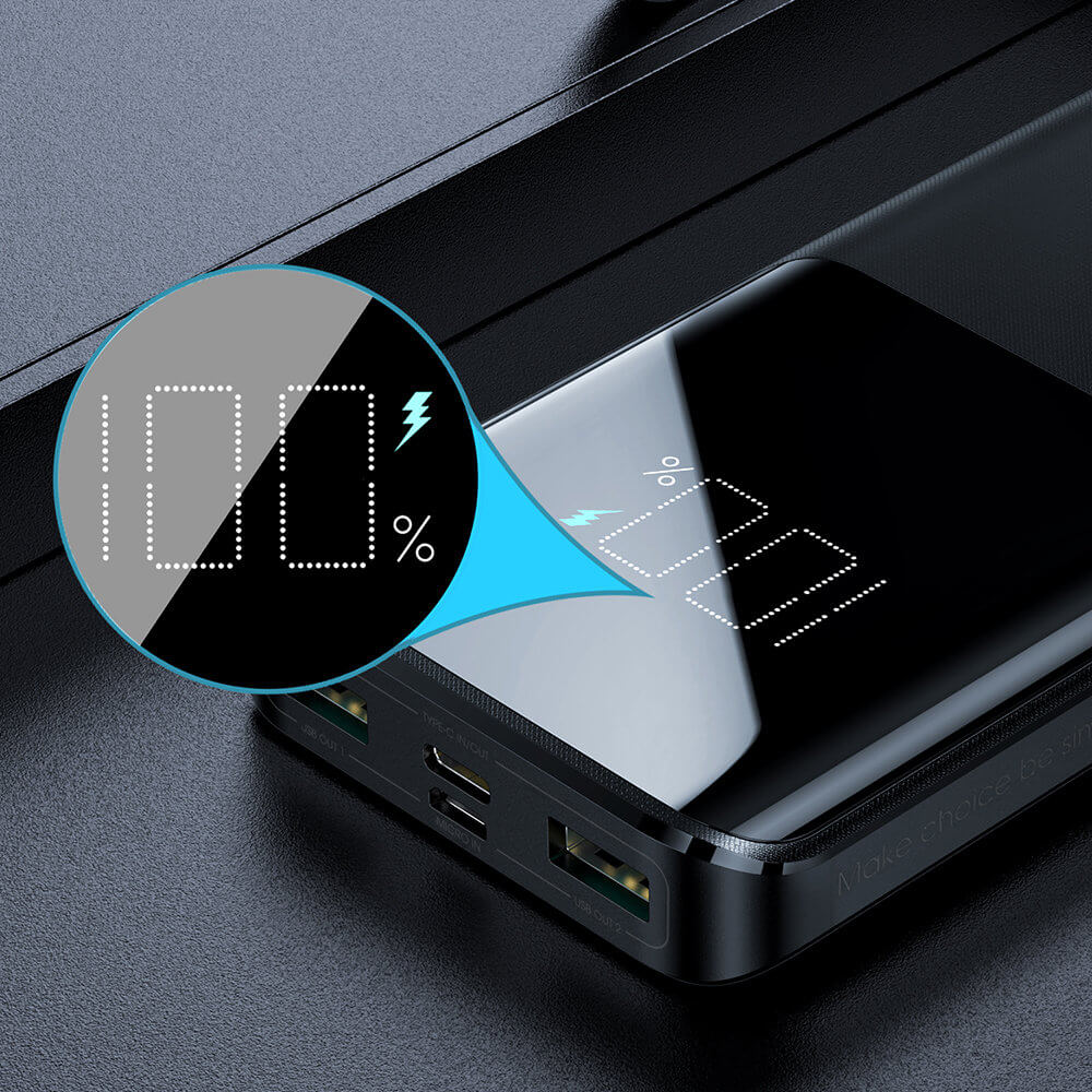 Joyroom JR-T013 15W Power Bank 10000mAh με 2 Θύρες USB και 1 Θύρα Type-C - Black