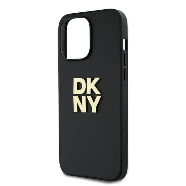 DKNY iPhone 14 Pro Max - Wrist Strap Stock Logo - Σκληρή Θήκη με Επένδυση Συνθετικού Δέρματος με Λουράκι - Black