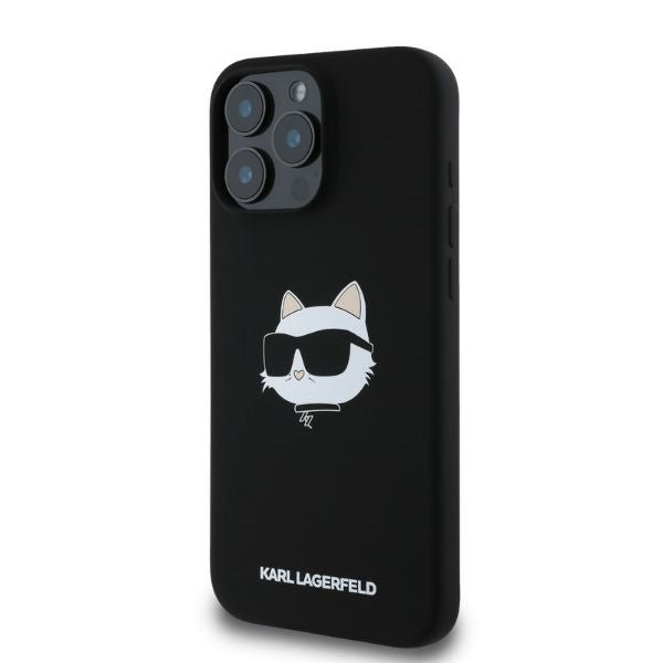 Karl Lagerfeld iPhone 16 Pro Max - Silicone Choupette Head Print - Θήκη Σιλικόνης με MagSafe - Black - KLHMP16XSCHPPLK