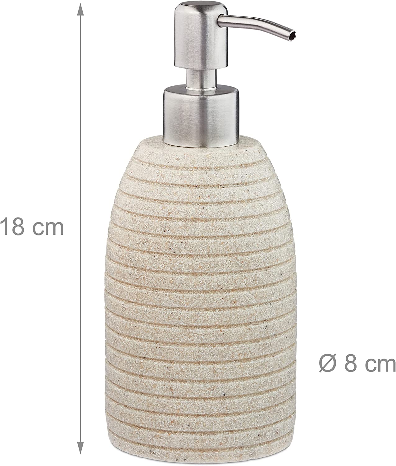 Relaxdays Σαπουνοθήκη Dispenser από Πολυρεσίνη - Beige - 4052025908782