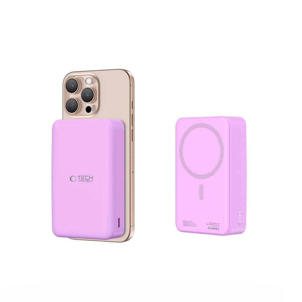 Tech-Protect PB12 Lifemag MagSafe PowerBank Μαγνητικό PowerBank Κινητού 20000 mAh - Lilac