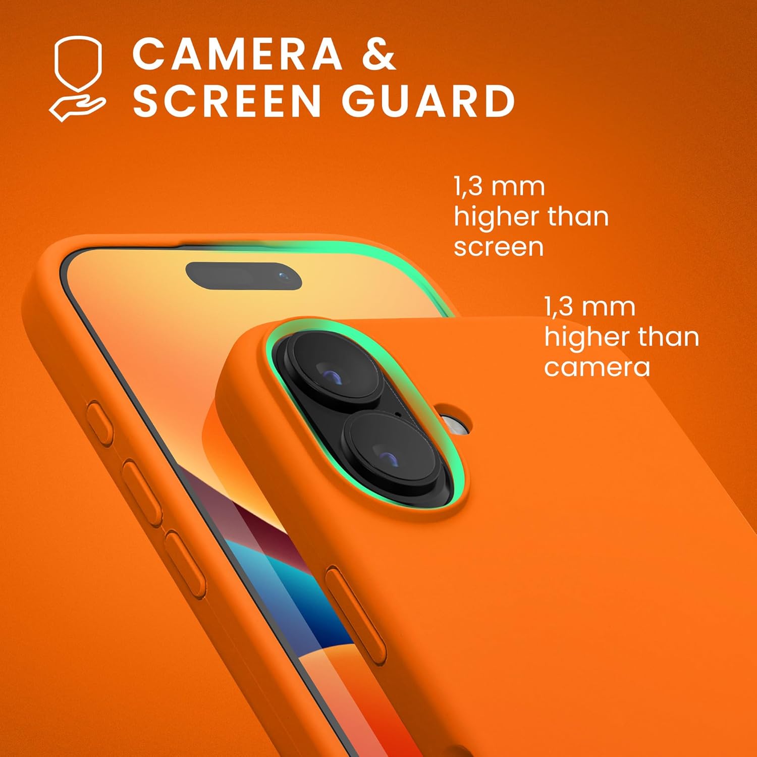 KW iPhone 16 Plus Θήκη Σιλικόνης Rubberized TPU - Fruity Orange