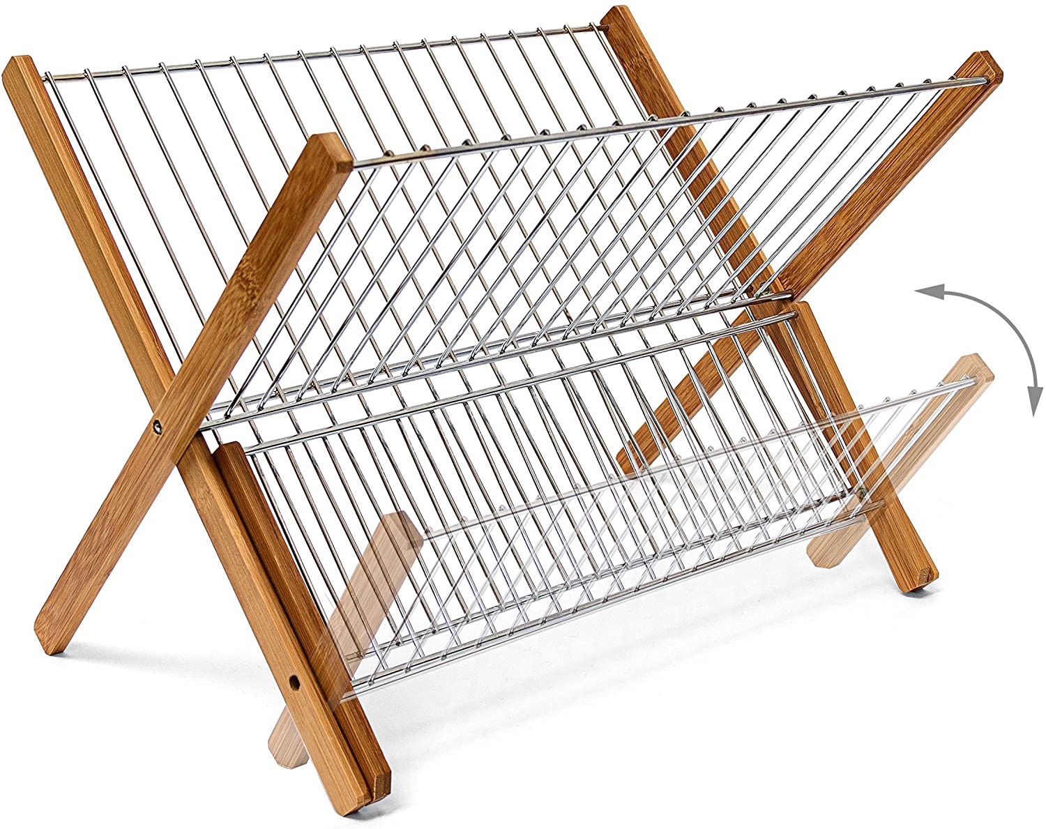 Relaxdays Στεγνωτήριο Πιάτων από Μπαμπού - Brown - 4052025191511