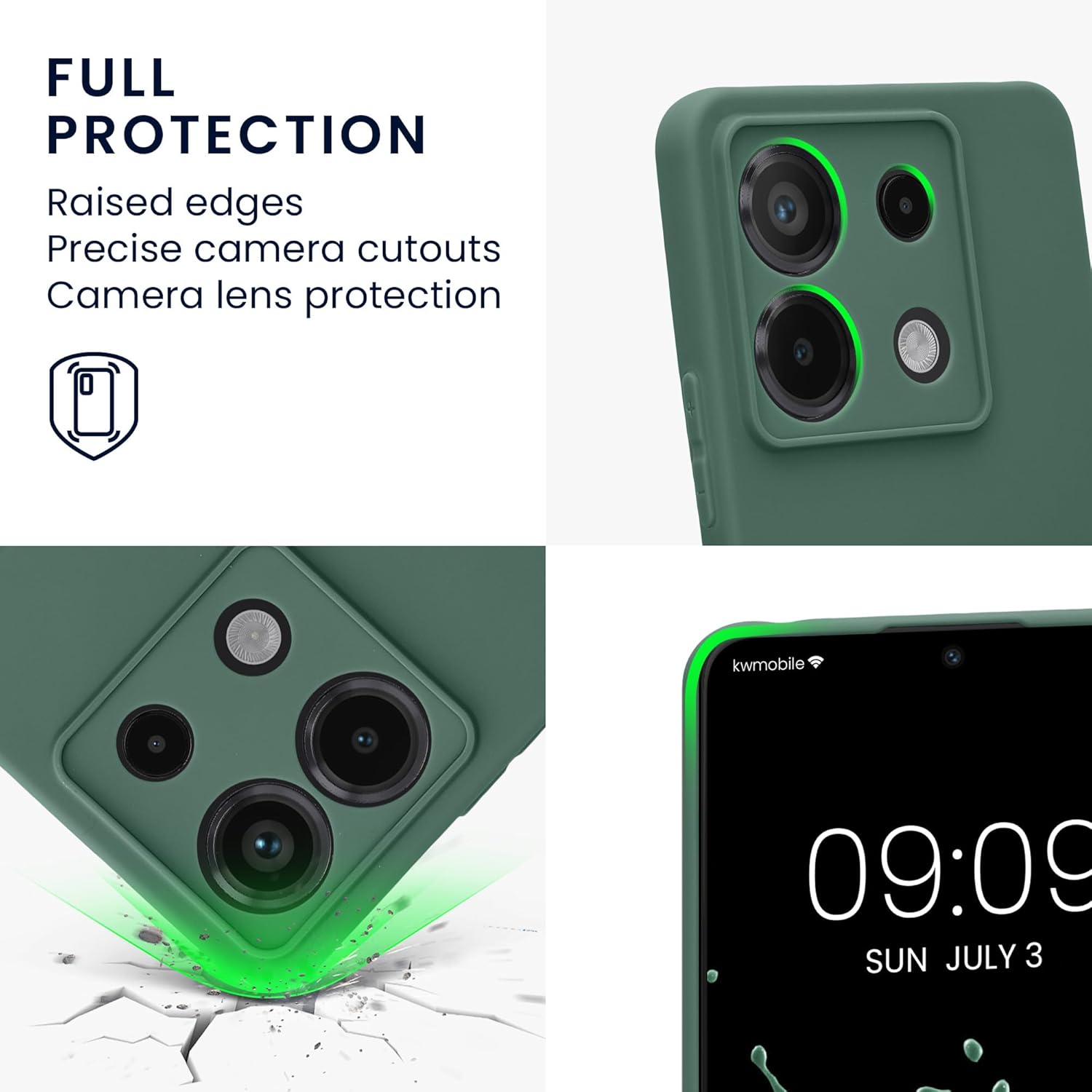 KW Xiaomi Redmi Note 13 Pro 5G / Poco X6 5G Θήκη Σιλικόνης TPU - Forest Green